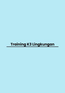 Training K3 Lingkungan pelatihan K3 Lingkungan di jogja