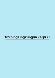 pelatihan Lingkungan Kerja K3 di jogja