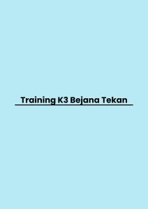 pelatihan K3 Bejana Tekan di jogja