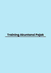 Training Akuntansi Pajak pelatihan Akuntansi Pajak di jogja