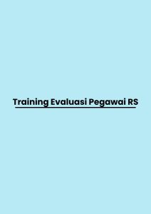 pelatihan Evaluasi Pegawai RS di jogja
