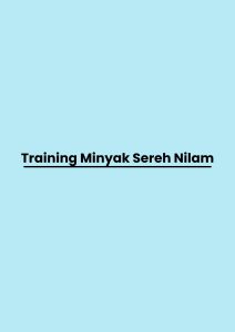 pelatihan Minyak Sereh Nilam di jogja