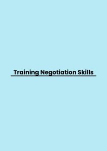Training Negotiation Skills