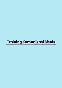 pelatihan Komunikasi Bisnis di jakarta